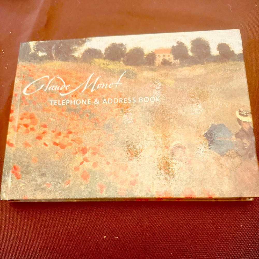 Claude Monet ‘Poppies’ telephone and address book - hard cover, 8.5x6 inches